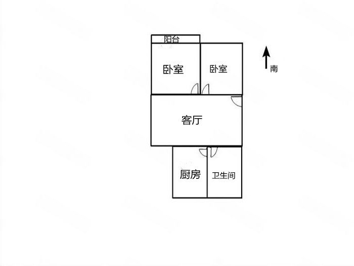 城南小苑 2室1厅1卫 72.9m&sup2;