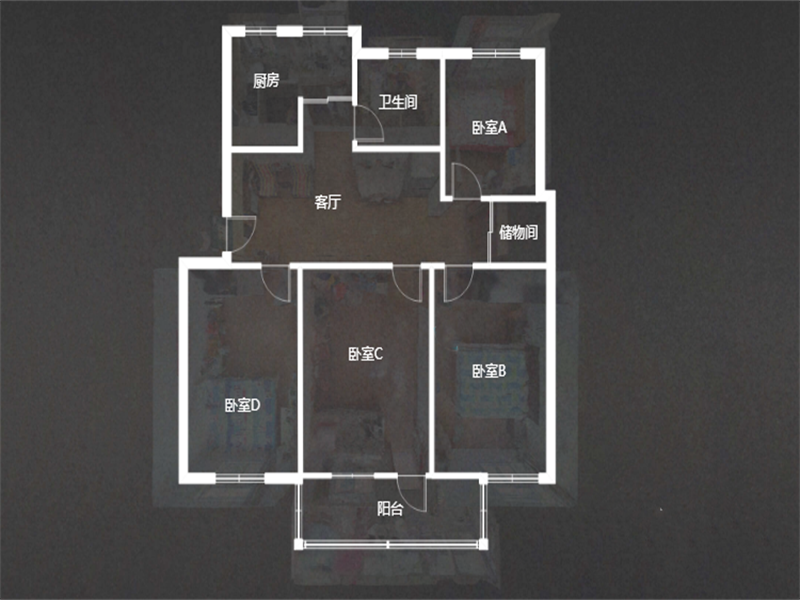 新建路新村(新建花苑) 4室1厅1卫 105.48m&sup2;