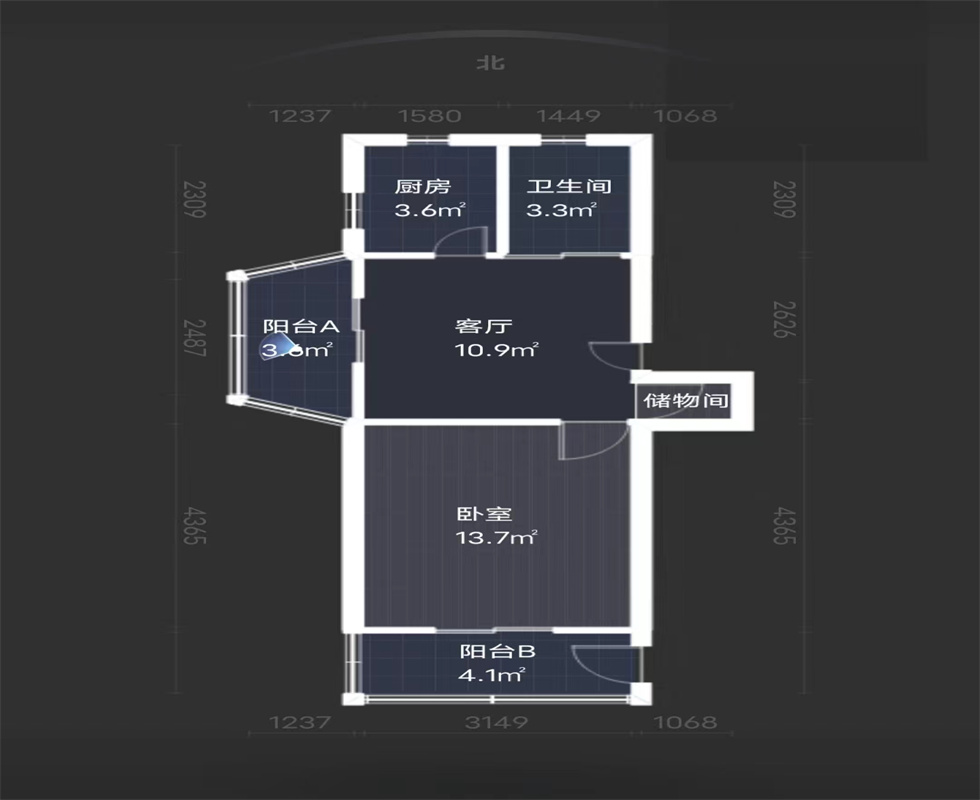 学田苑 1室1厅1卫 48.55m&sup2;