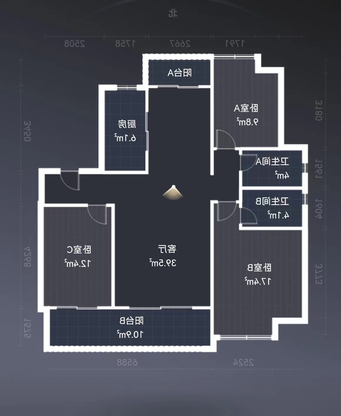 绿城桂语江南 3室2厅2卫 130m&sup2;