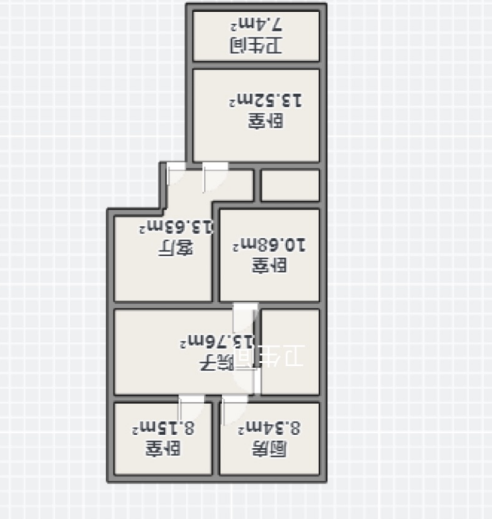 望江楼小区 2室1厅2卫 60.42m&sup2;