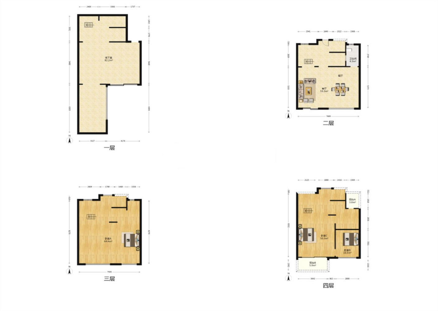 万科白鹭郡 3室2厅2卫 165.00m&sup2;