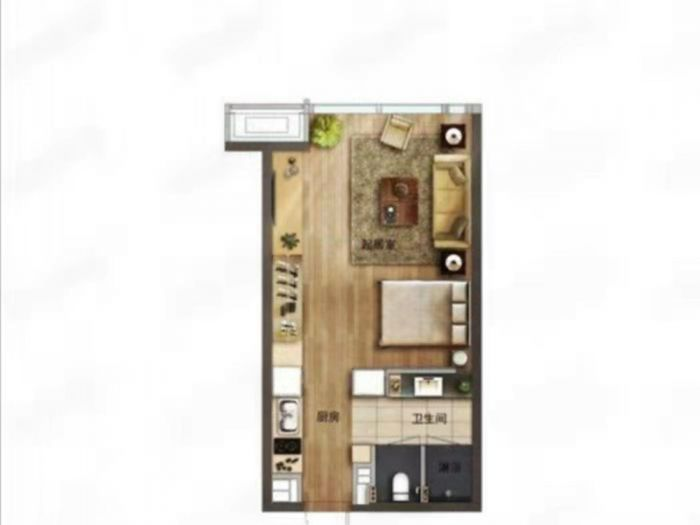 华润悦玺 2室1厅1卫 48.99m&sup2;