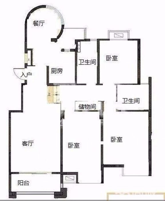优山美地花园北区 3室2厅2卫 143.56m&sup2;