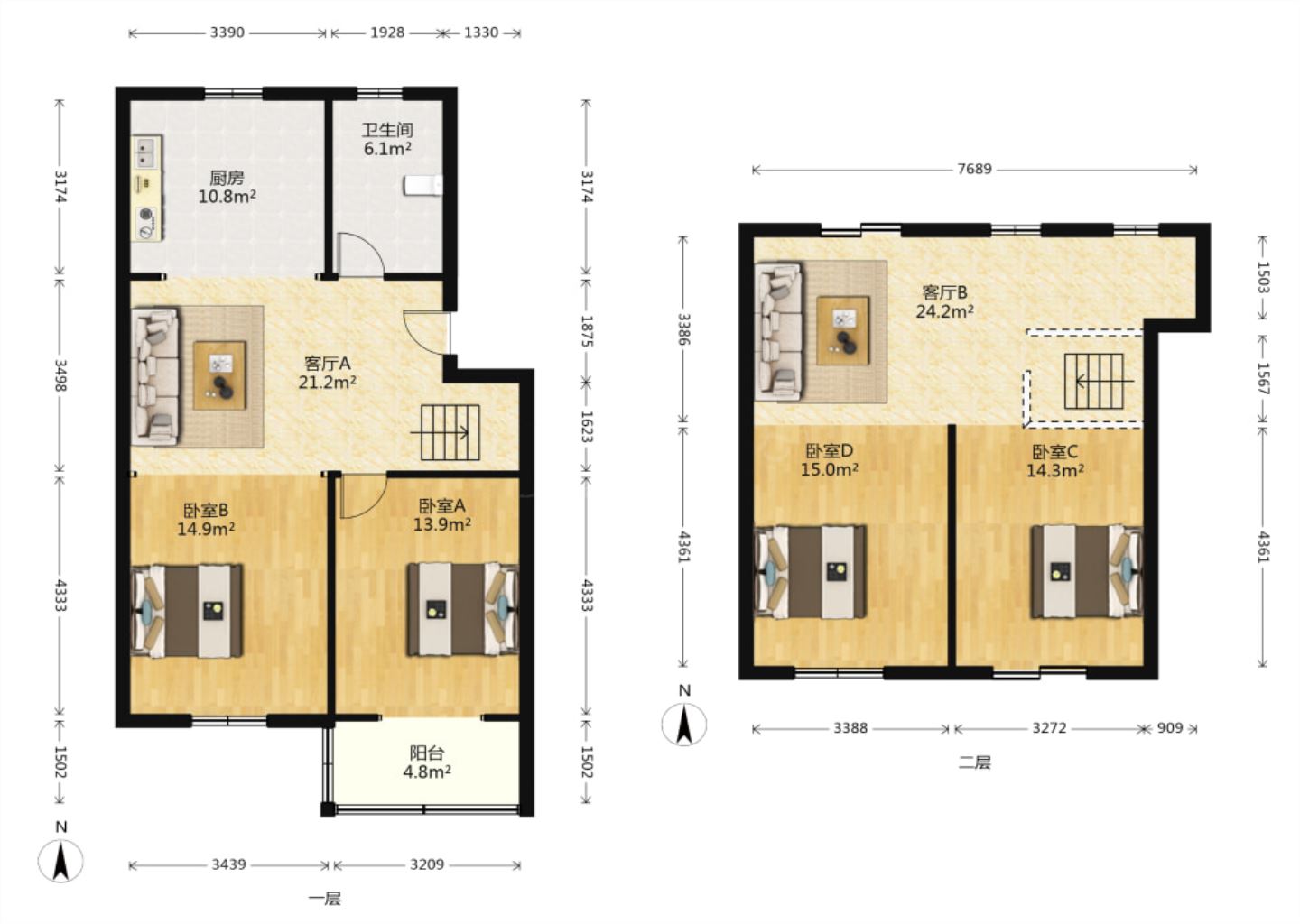 新华佳园 3室1厅1卫 86m&sup2;