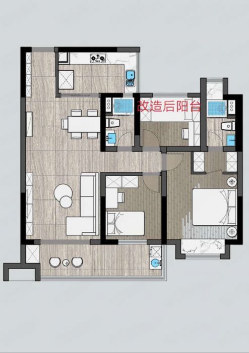 碧桂园时代悦城 3室2厅2卫 110m&sup2;