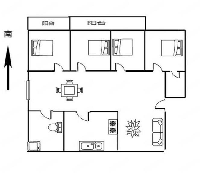 濠西园 3室2厅1卫 158m&sup2;