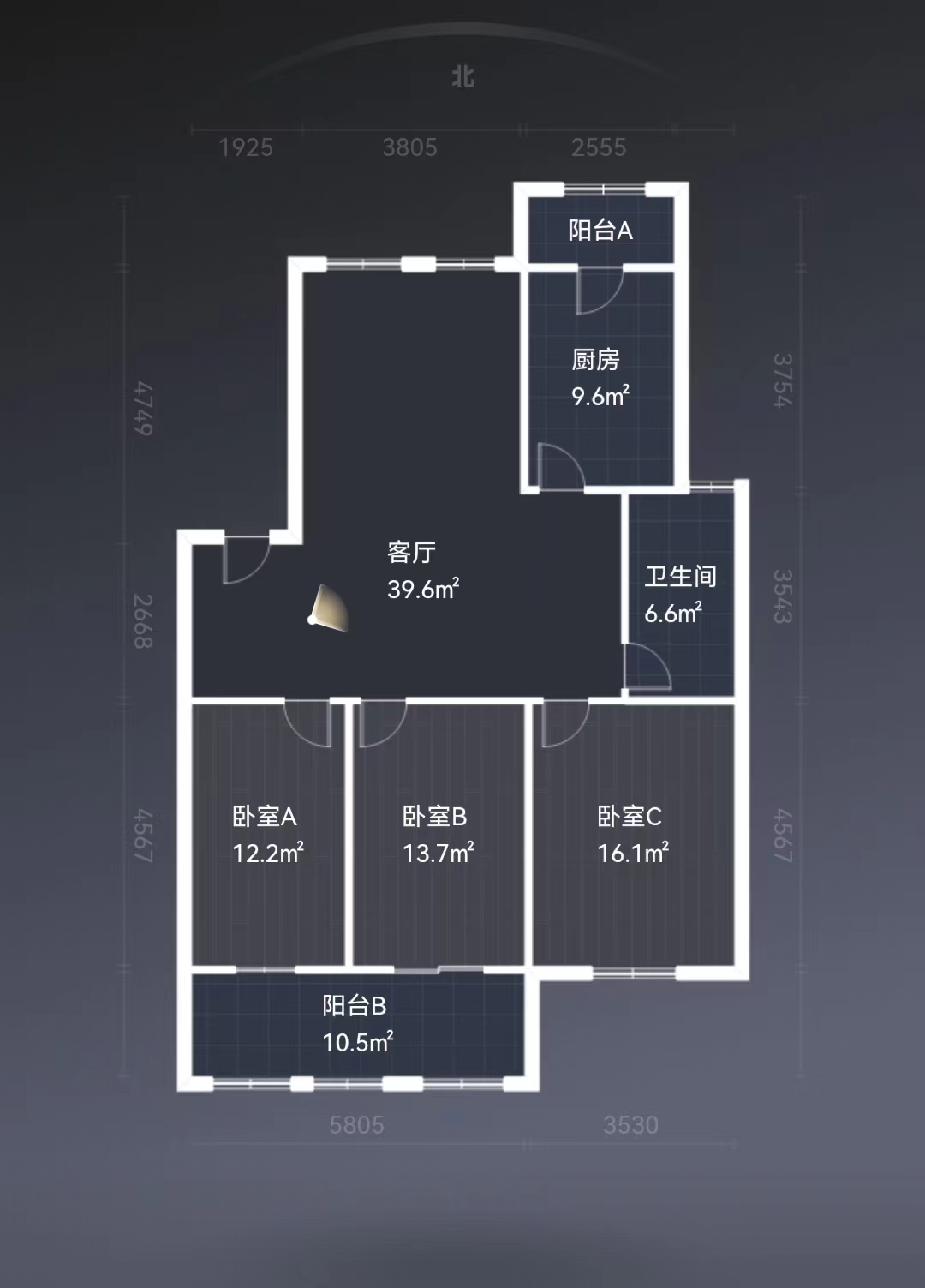 星月花园 3室2厅1卫 128.32m&sup2;