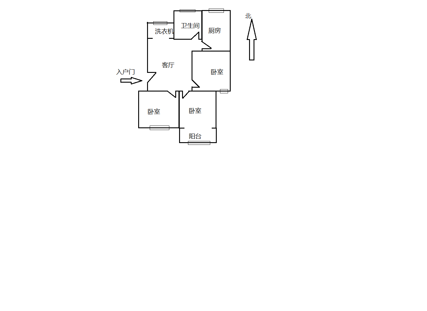 虹桥北村(崇川区) 3室1厅1卫 81m&sup2;