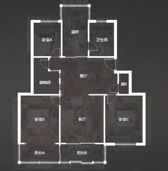 瑞丰花园 3室2厅1卫 124m&sup2;