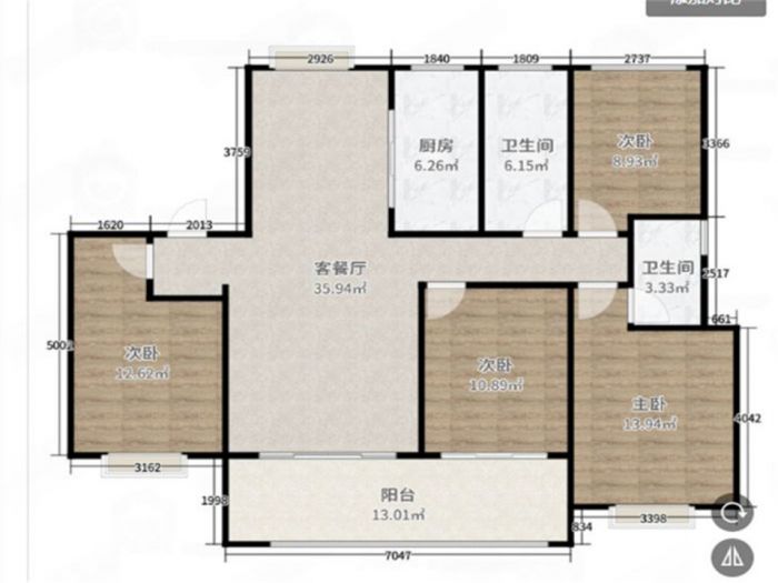 时光漫城 4室2厅2卫 125m²