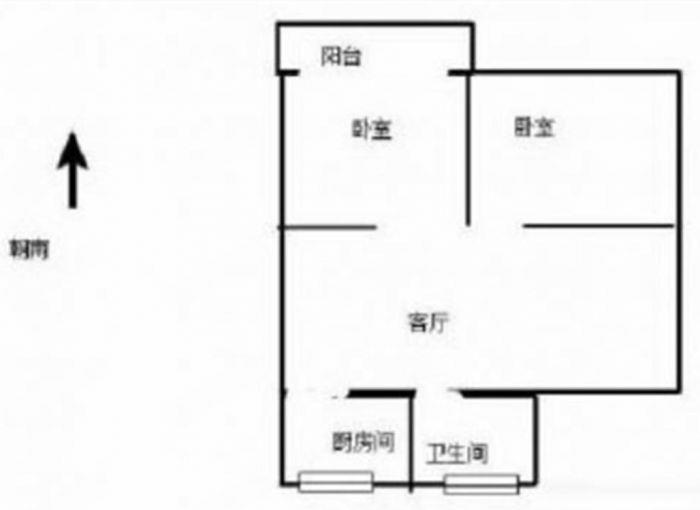 濠西园华迪小区 2室2厅1卫 95m&sup2;