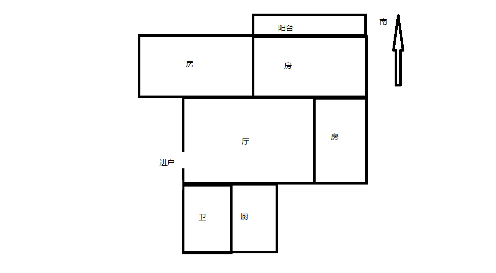 北郭北村 2室2厅1卫 60m&sup2;