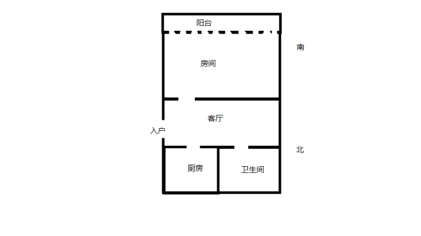 将军一园  1室1厅1卫 56m&sup2;