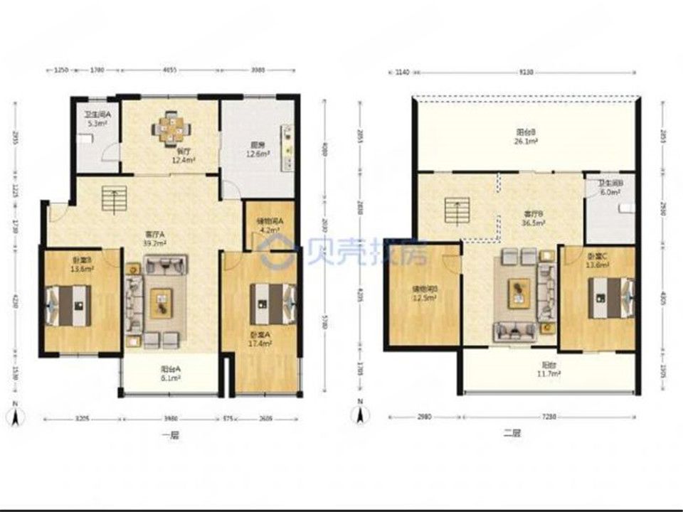 学田北苑 5室2厅3卫 220m&sup2;