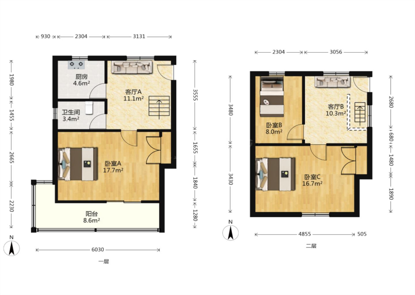 新桥北村 1室1厅1卫 52.69m&sup2;