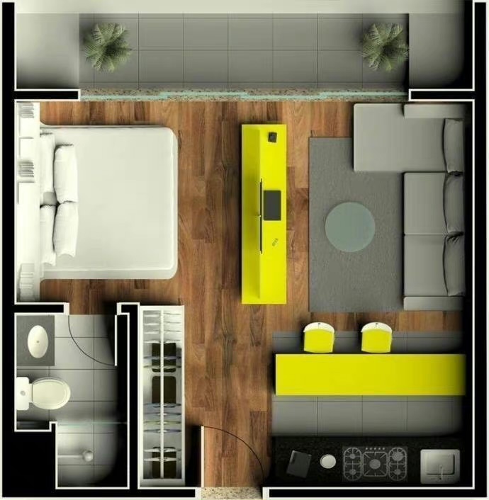 永和大厦 1室1厅1卫 45m&sup2;