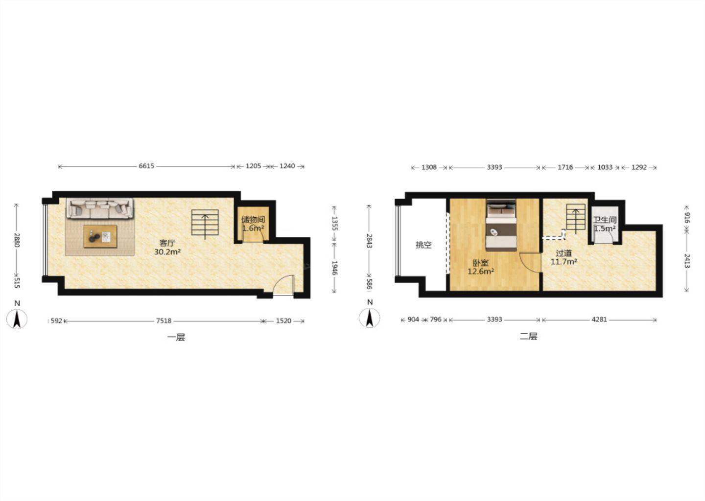 中南世纪城 1室1厅1卫 51.65m&sup2;