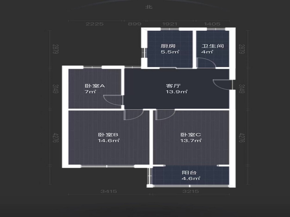濠西园 2室1厅1卫 80m&sup2;