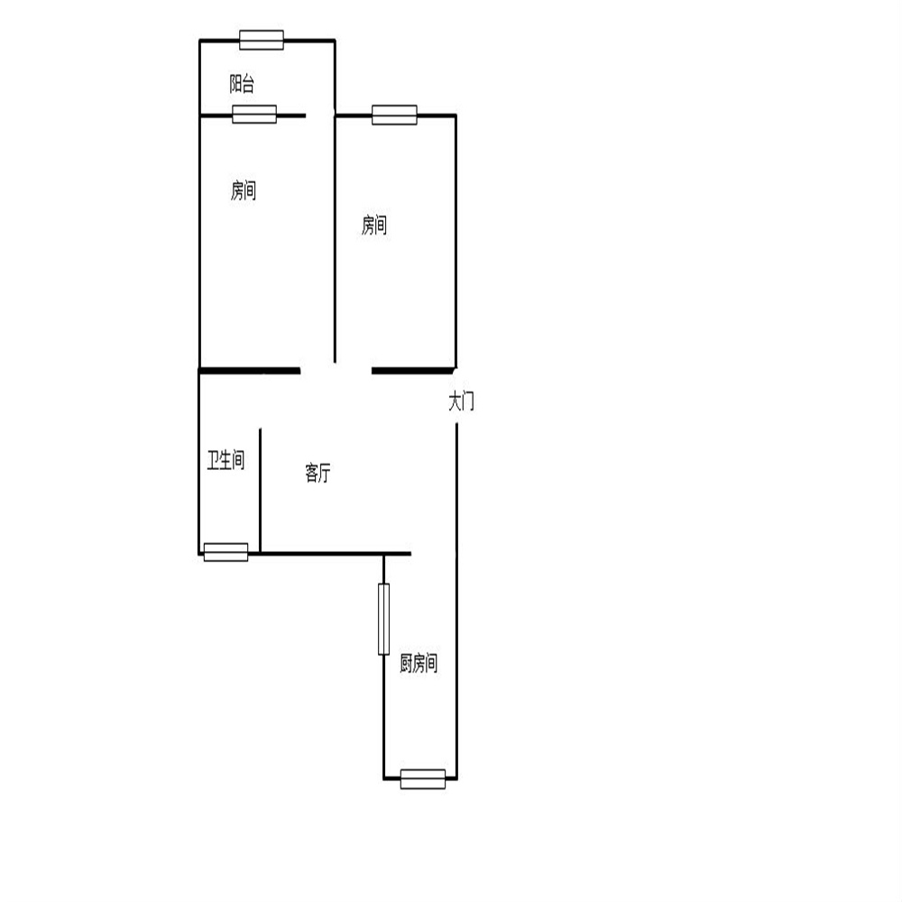 汇园 2室1厅1卫 60.16m&sup2;