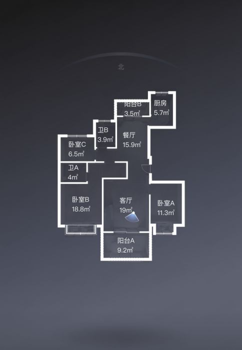 南通1912 3室2厅2卫 128.00m&sup2;
