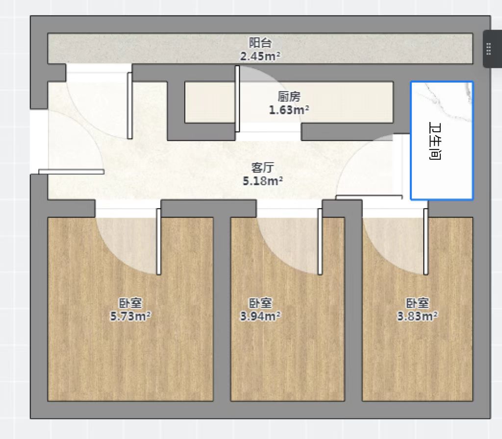 金鑫苑 3室1厅1卫 110m&sup2;