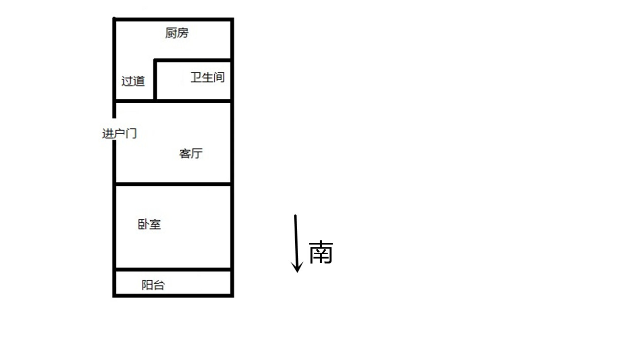锦安花园 2室1厅1卫 60.00m&sup2;
