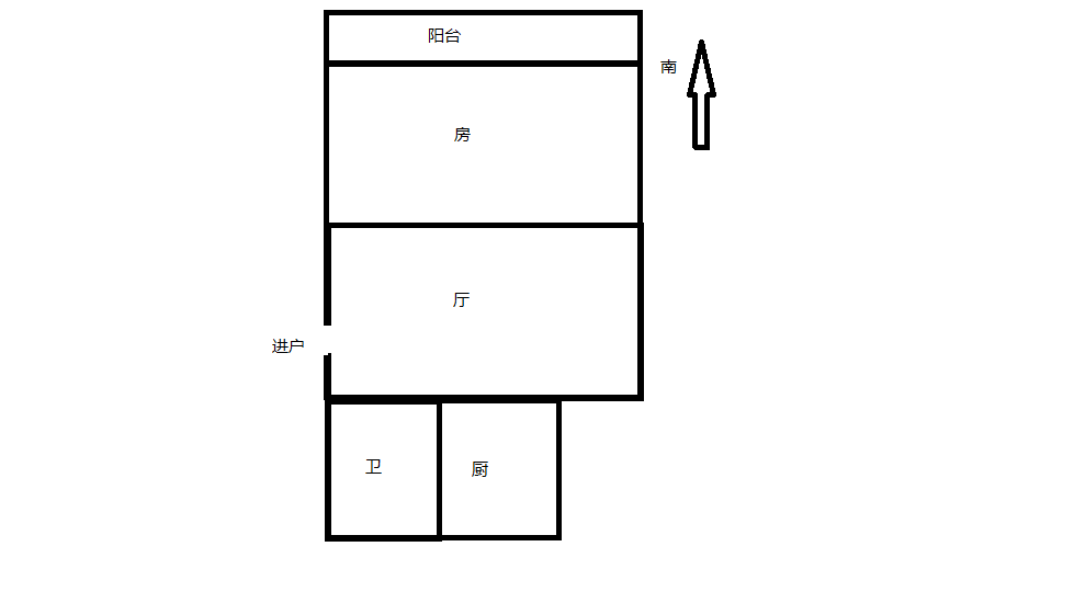 北郭北村 1室1厅1卫 45m&sup2;