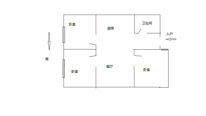 五山新苑 3室2厅1卫 90m&sup2;