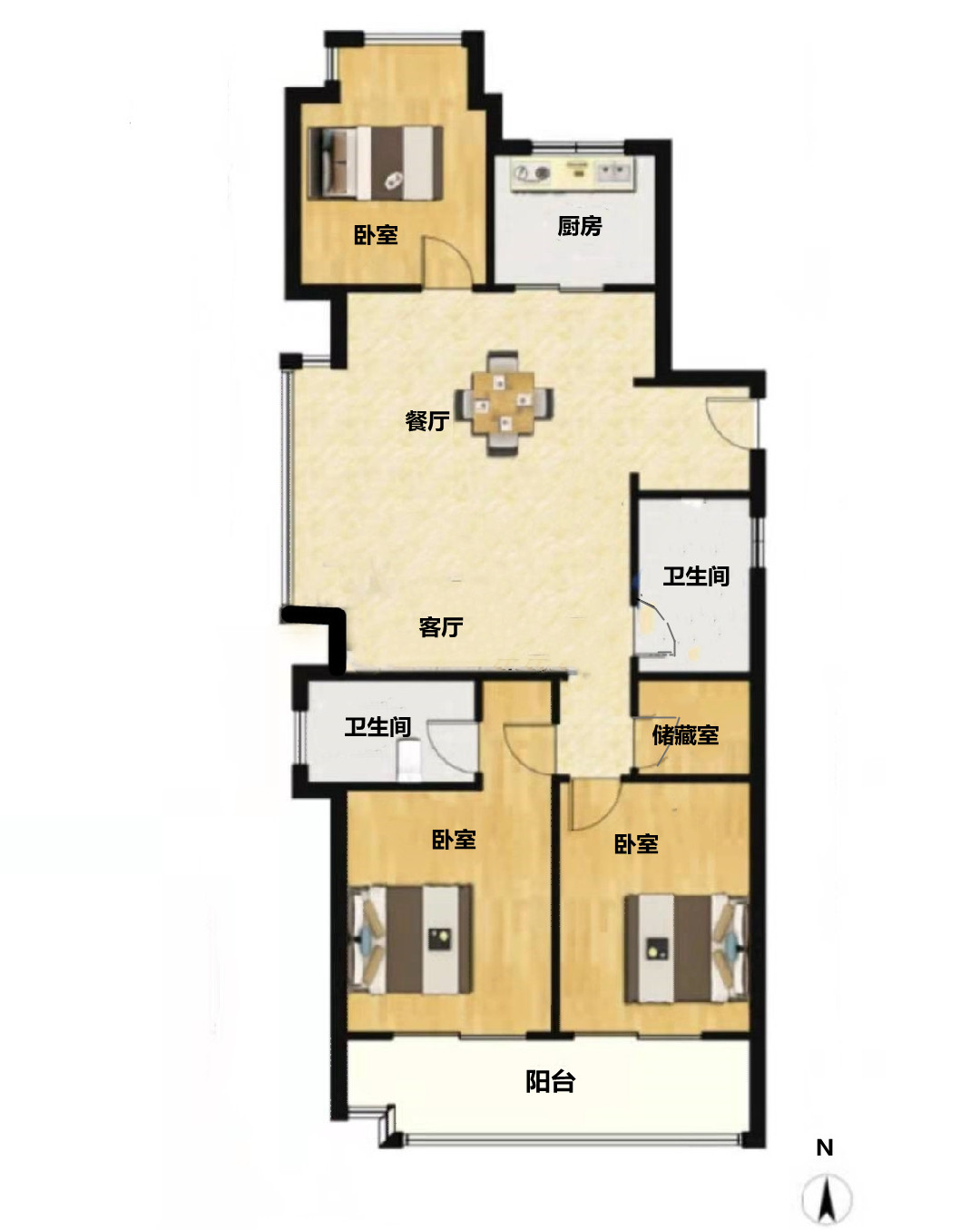 绿城&middot;晓风印月 3室2厅2卫 120m&sup2;