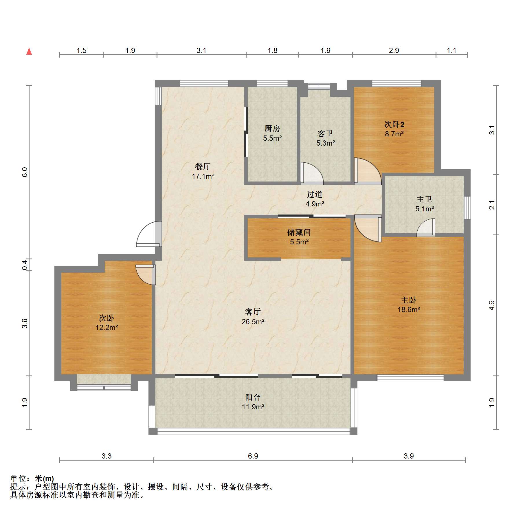 仁恒公园世纪 3室2厅2卫 156.04m&sup2;