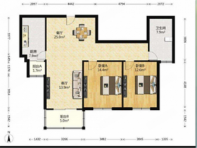 仁和锦居 3室1厅1卫 106m&sup2;