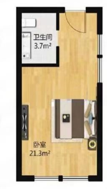 鑫湖国贸中心 1室1厅1卫 42m&sup2;