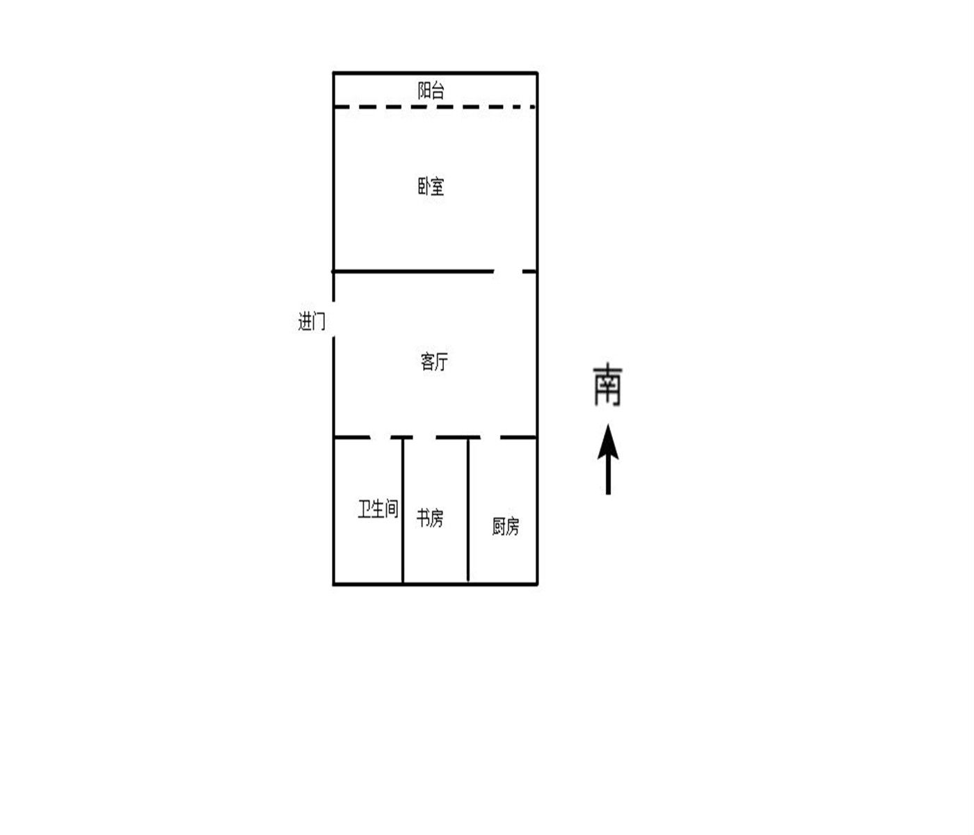 白家园 1室1厅1卫 48.5m&sup2;
