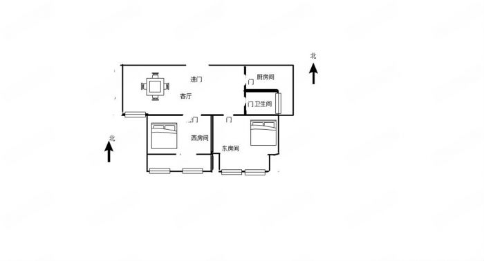 幸福锦园 2室1厅1卫 87m&sup2;