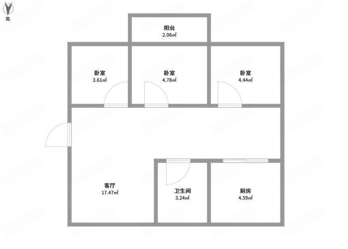 弘运园 3室1厅1卫 110m&sup2;