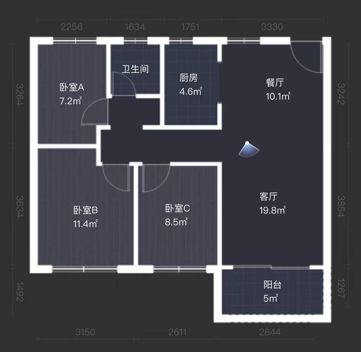 南通雅居乐花园 3室2厅1卫 99.00m&sup2;