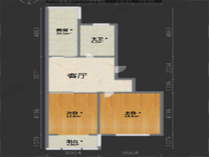 民主新村 2室1厅1卫 65m&sup2;