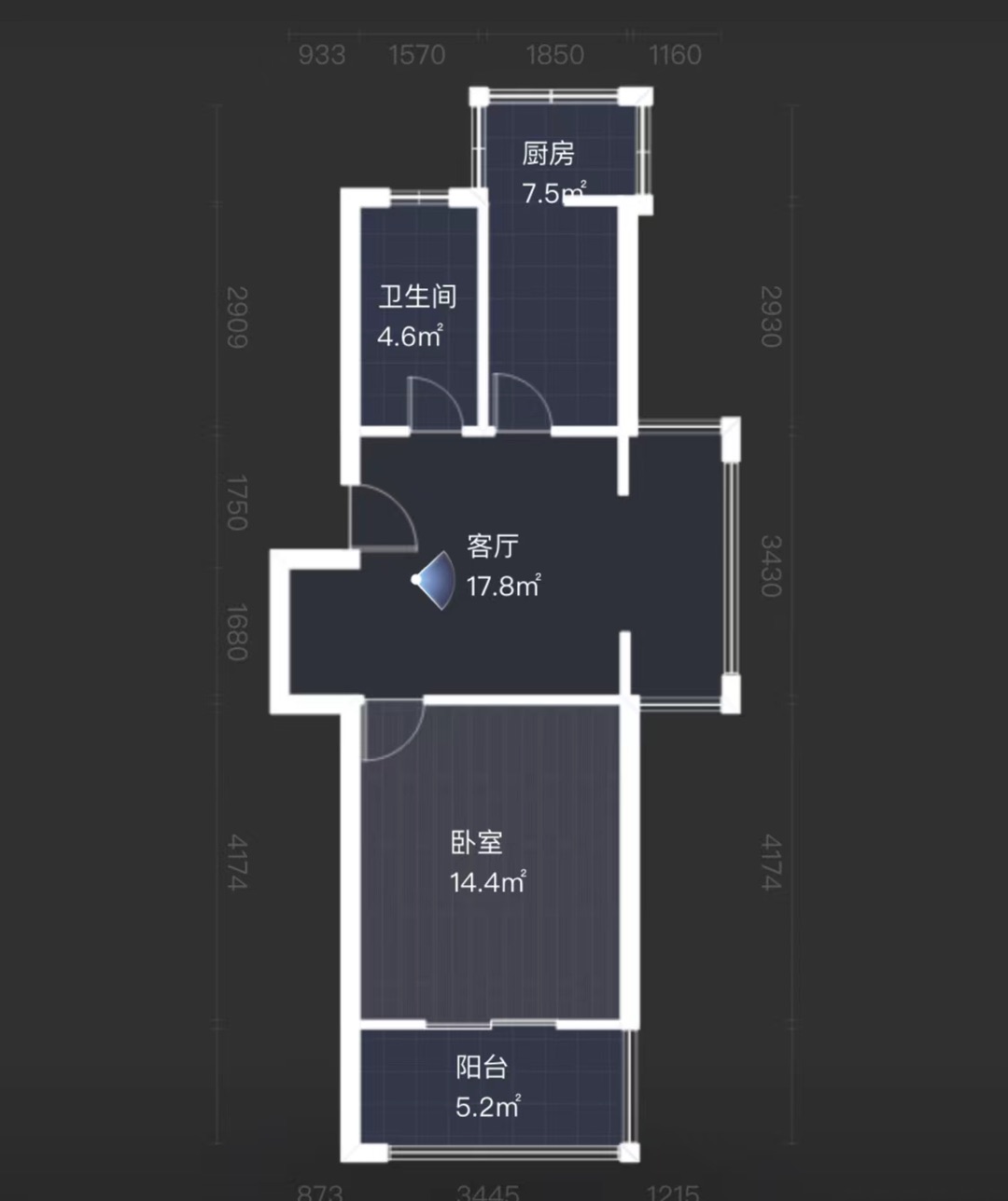 春天花园 1室1厅1卫 55m&sup2;