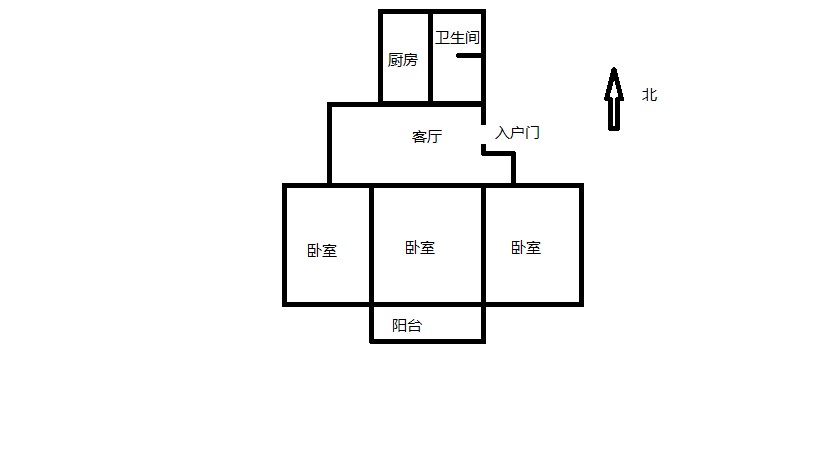 光明西村 3室1厅1卫 84m&sup2;