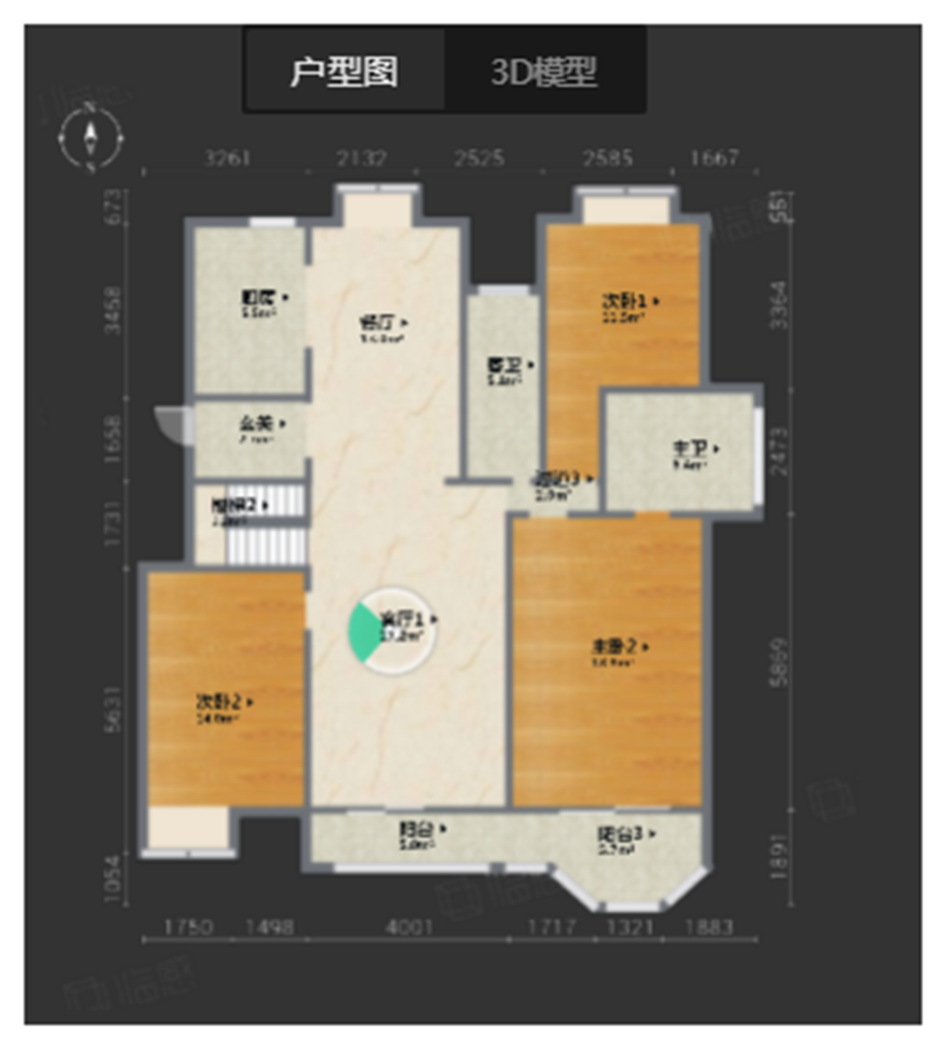 军山花园 3室2厅2卫 138m&sup2;