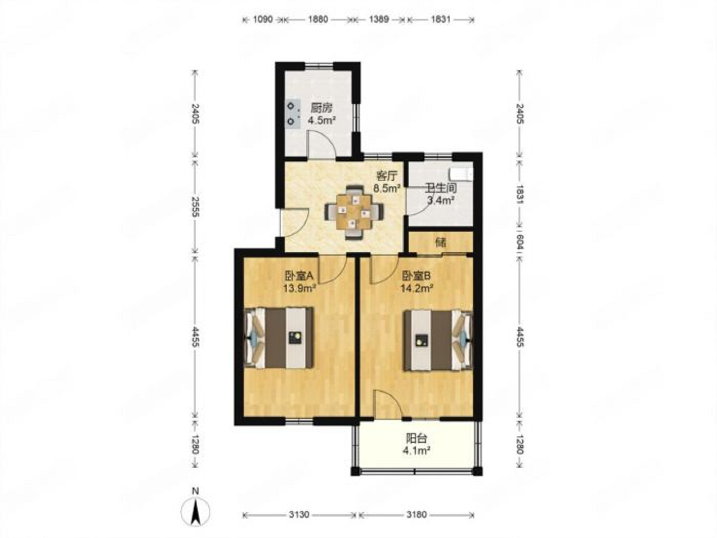 新建路新村 2室1厅11卫 65.00m&sup2;