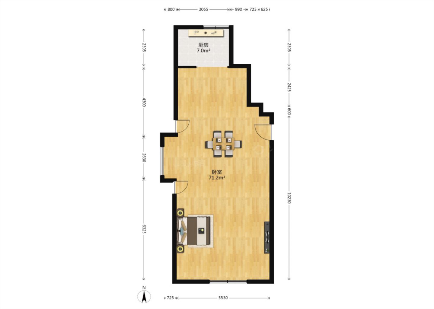 纽约时代 3室2厅2卫 101.24m&sup2;