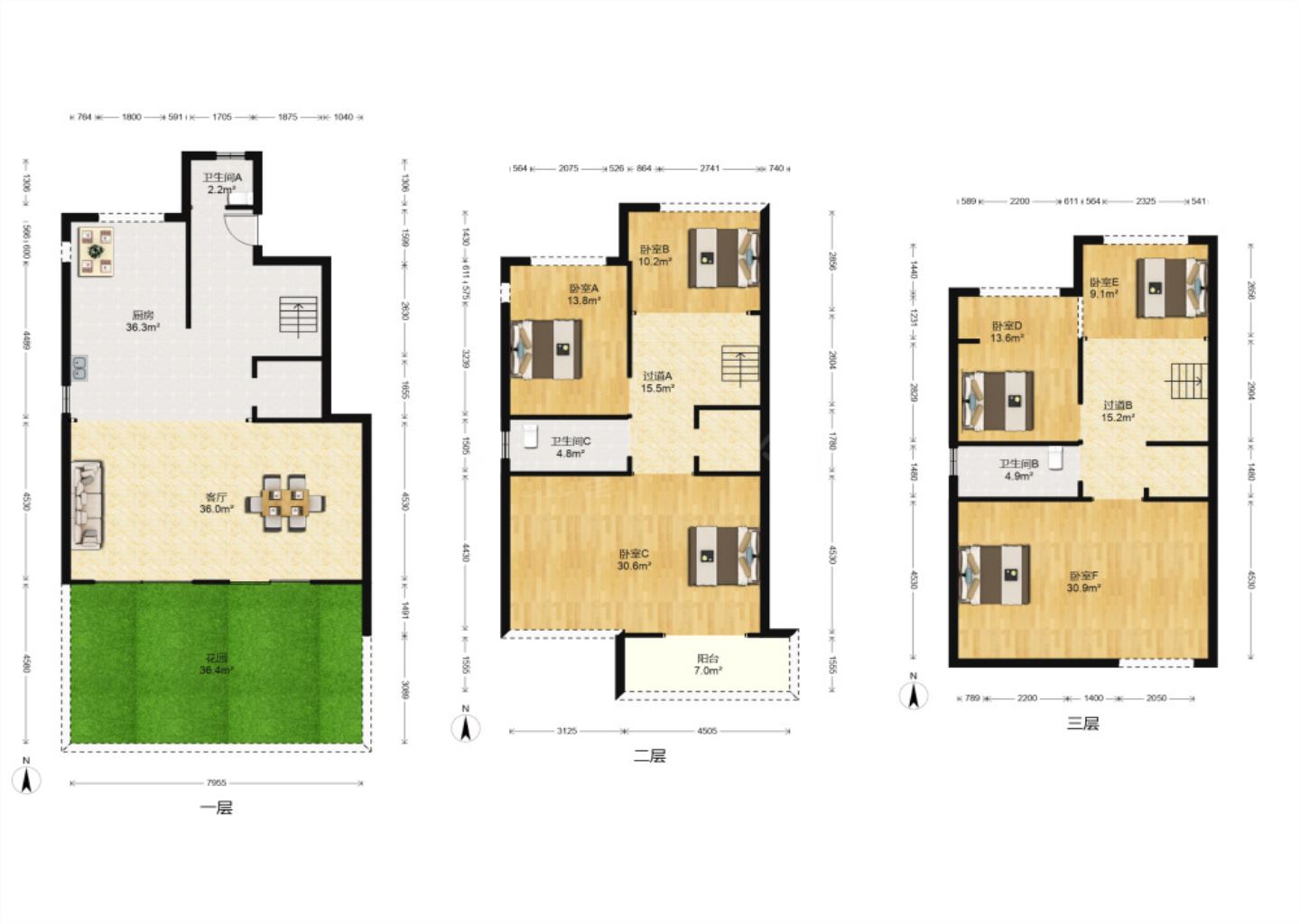 盛和九里香堤二期 5室2厅3卫 168.00m&sup2;