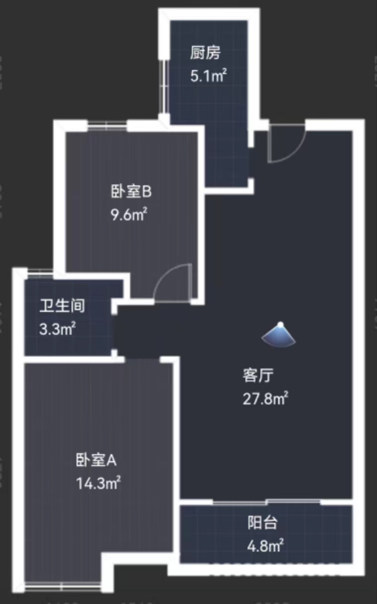 雨润星雨华府北区 2室2厅1卫 85m&sup2;