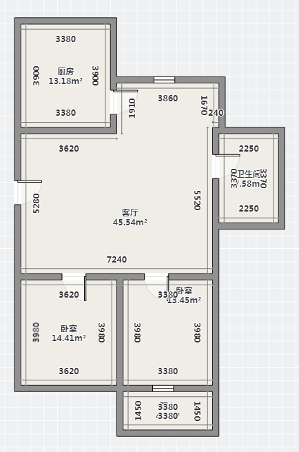 北濠桥新村 2室1厅1卫 63m&sup2;
