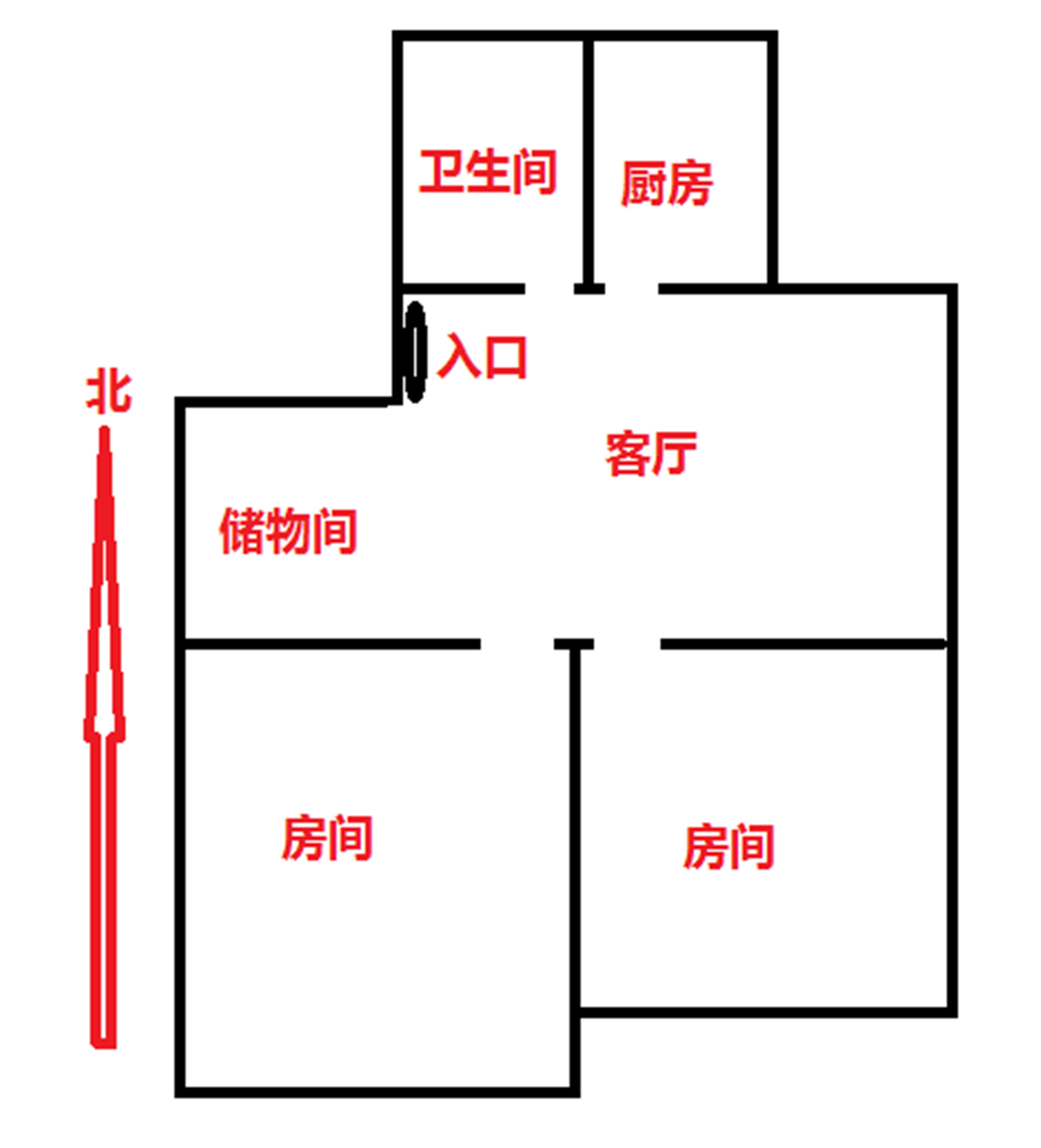 怡园北村南区 2室1厅1卫 80m²
