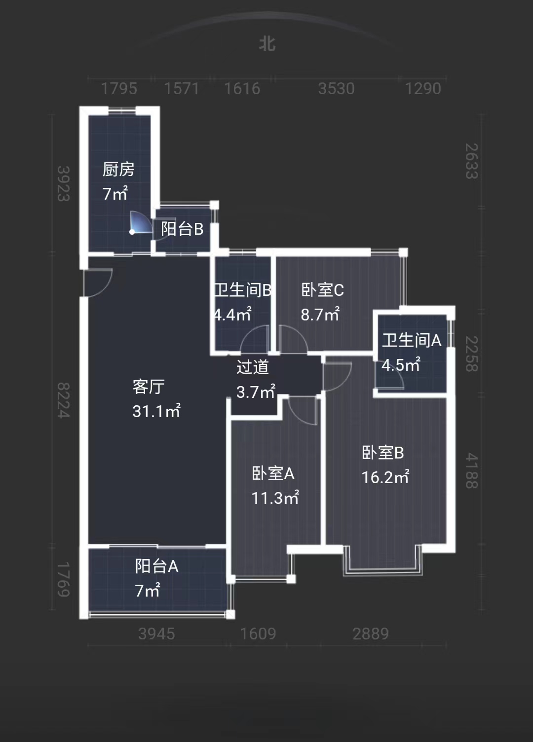 恒大悦珑湾 3室2厅2卫 120m&sup2;