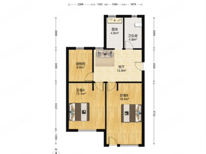 姚港路31号 3室1厅1卫 79.03m&sup2;
