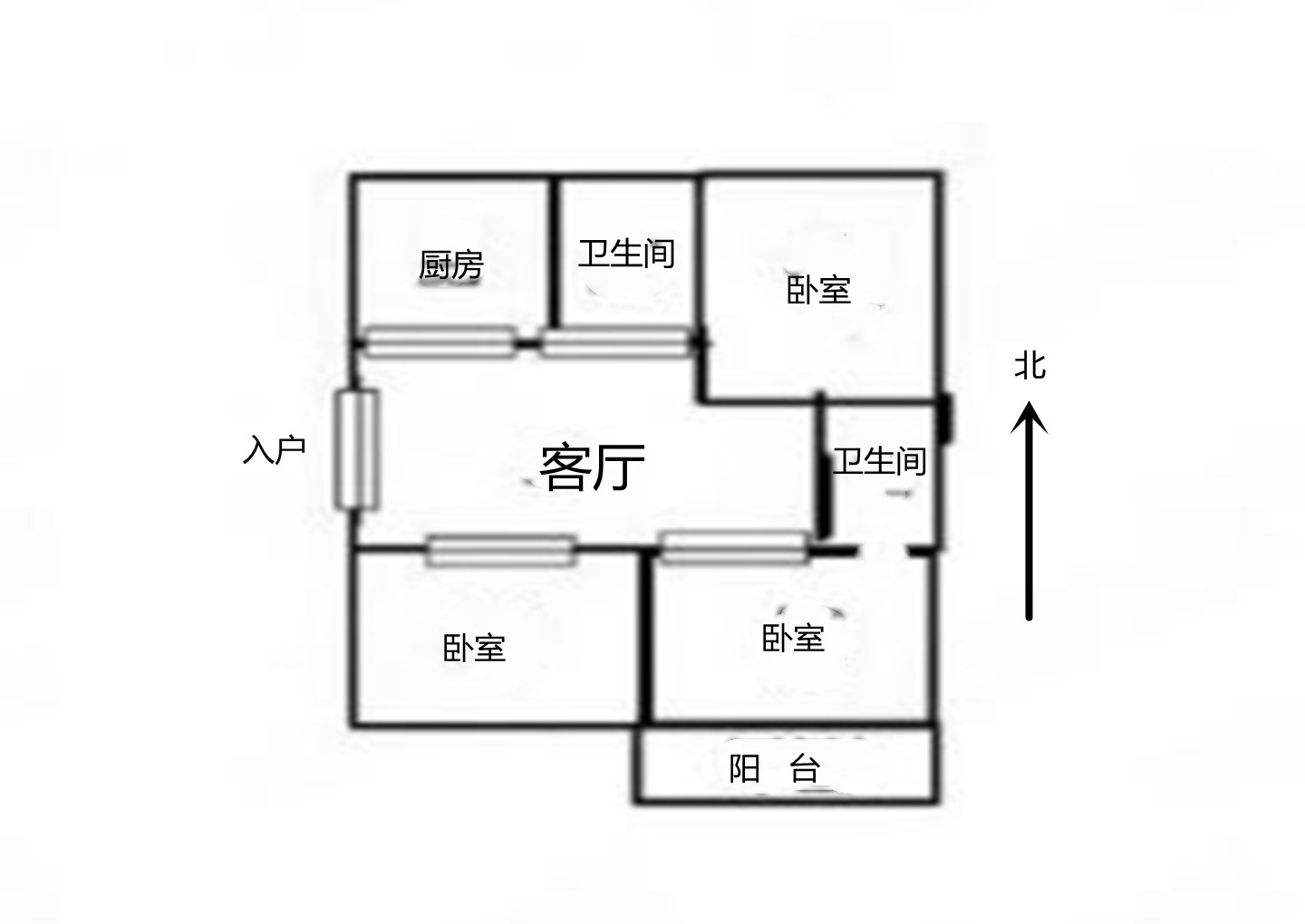 新建路新村 3室1厅1卫 79.26m&sup2;